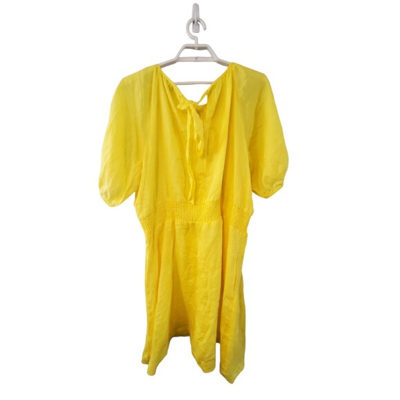 Draper James RSVP dress womens 2X bright yellow linen tencel blend smock… - Picture 3 of 6